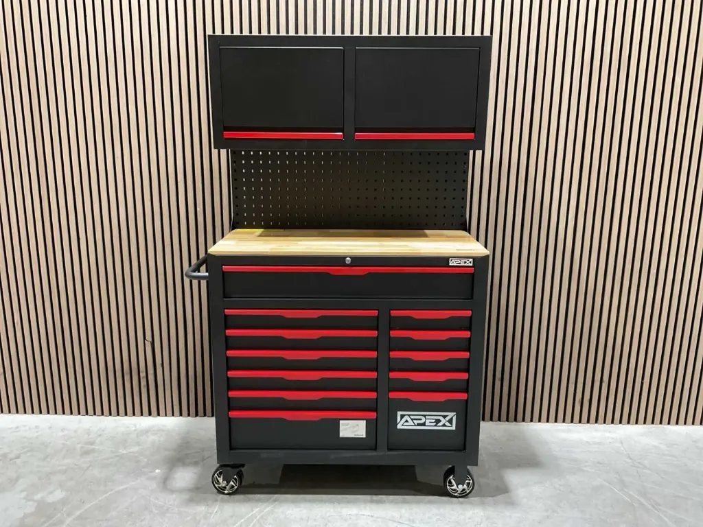 APEX Gereedschapskast | 12HS10G-H | Zwart/Rood | Compleet