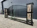 Toegangspoort/Hek 20ft 6m met deuren en palen Dichte Paal | TM20-06NCF101 | Zwart | Rhino-Cross-Gates