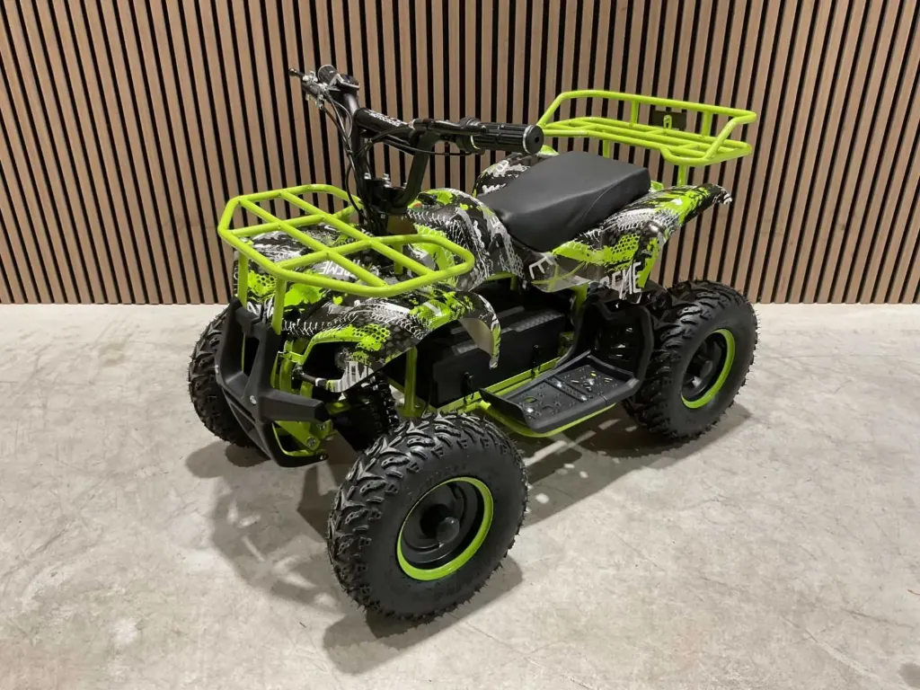 [00301] ATX 1000 Met Groen rekje Elektrische Quad  | MA06E | Zwart/Wit | Ultra Motocross