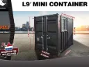 Mini container met deur en raam | 9ft | Zwart | Rhino-Cross-Containers