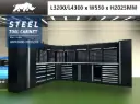 Werkkast Hoek | TC-203 | Zwart | 7500 x 550 x 2025 mm
