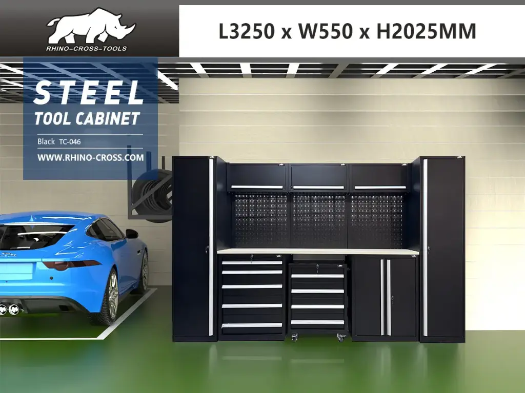 [00426] Werkkast | TC-046 | Zwart | 3250 x 550 x 2025 mm