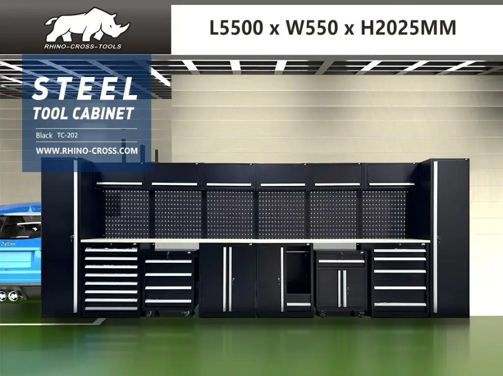 [00431] Werkkast | TC-202 | Zwart | 5500 x 550 x 2025 mm