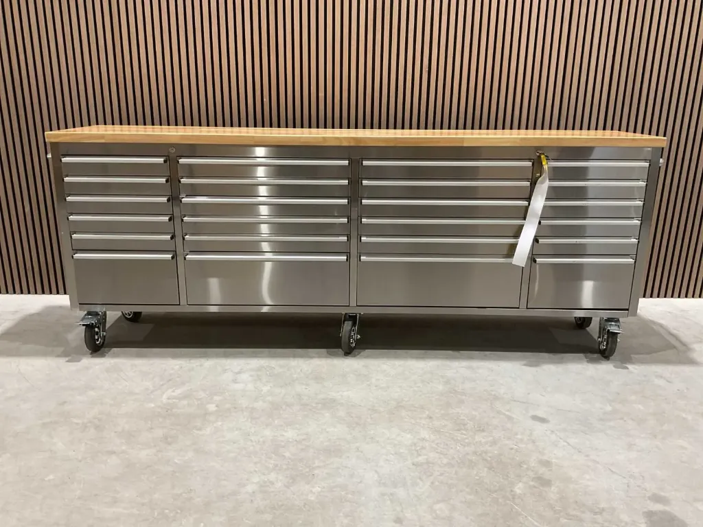 Werkbank laag 96inch 24 lades | HTC9624W1 | RVS