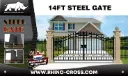 Toegangspoort/hek 14ft 433cm Plain | 14FT433PLZW | Zwart | Rhino-Cross-Gates