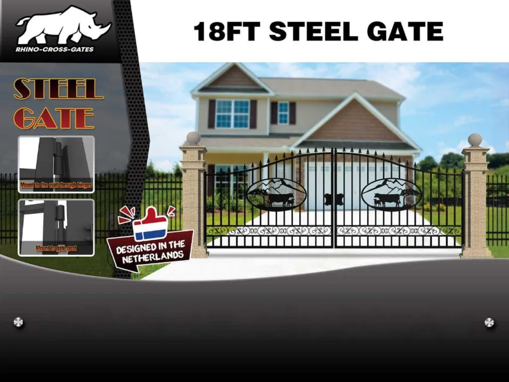 Toegangspoort Hek Koe 18ft 547CM | 18FT547KOZW | Zwart | Rhino-Cross-Gates