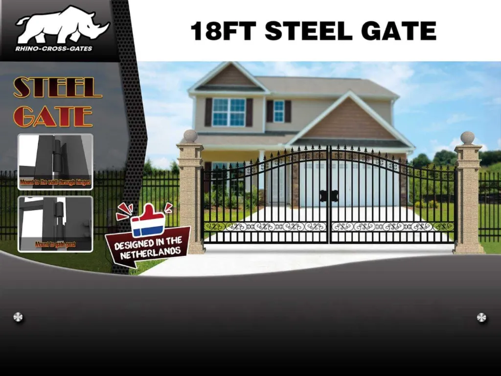Toegangspoort Hek plain 18ft 547cm  | 18FT547PLZW | Zwart | Rhino-Cross-Gates