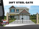 Toegangspoort Hek plain 20ft 596cm | 20FT596PLZW | Zwart | Rhino-Cross-Gates