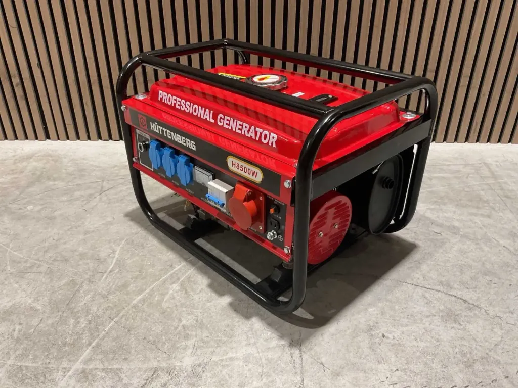[00681] Aggregaat/Stroomgenerator 5,5PK 230V Benzine | H8500W | Rood | Huttenberg 