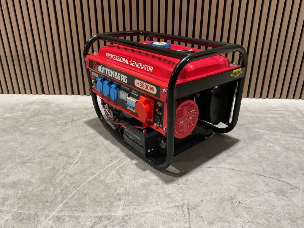 [00682] Aggregaat/Stroomgenerator 3,5KvA 230V/380V Electrische Start Benzine | H8500+ | Rood | Huttenberg 