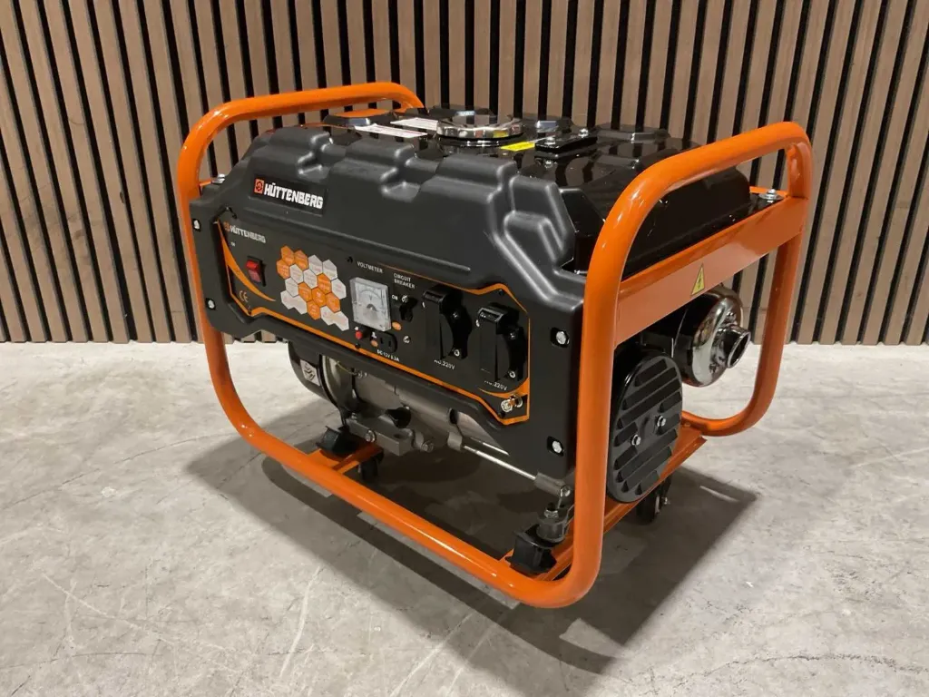 Aggregaat/Stroomgenerator 3300W 230V Benzine | H8500 | Oranje/Grijs | Huttenberg
