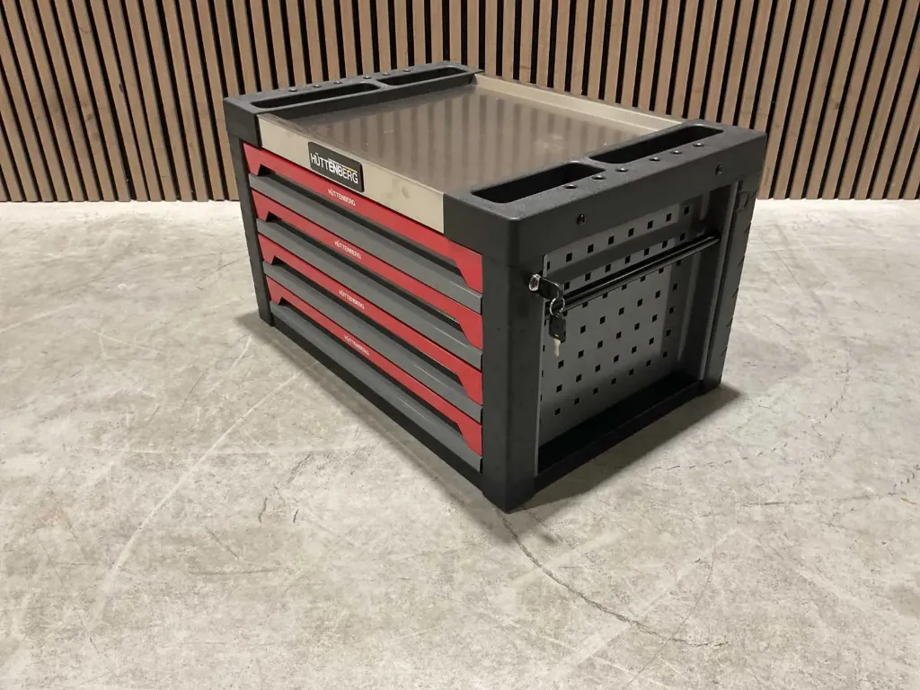 Gereedschapskast 4 lade gevuld | Titanvault pro 4  | Grijs | Huttenberg