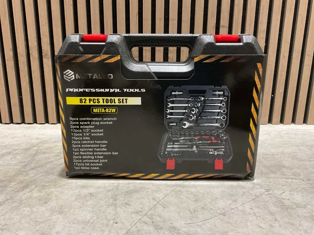 Doppen-ring-steeksleutel set 82PCS | META-82W | Zwart | Metallo