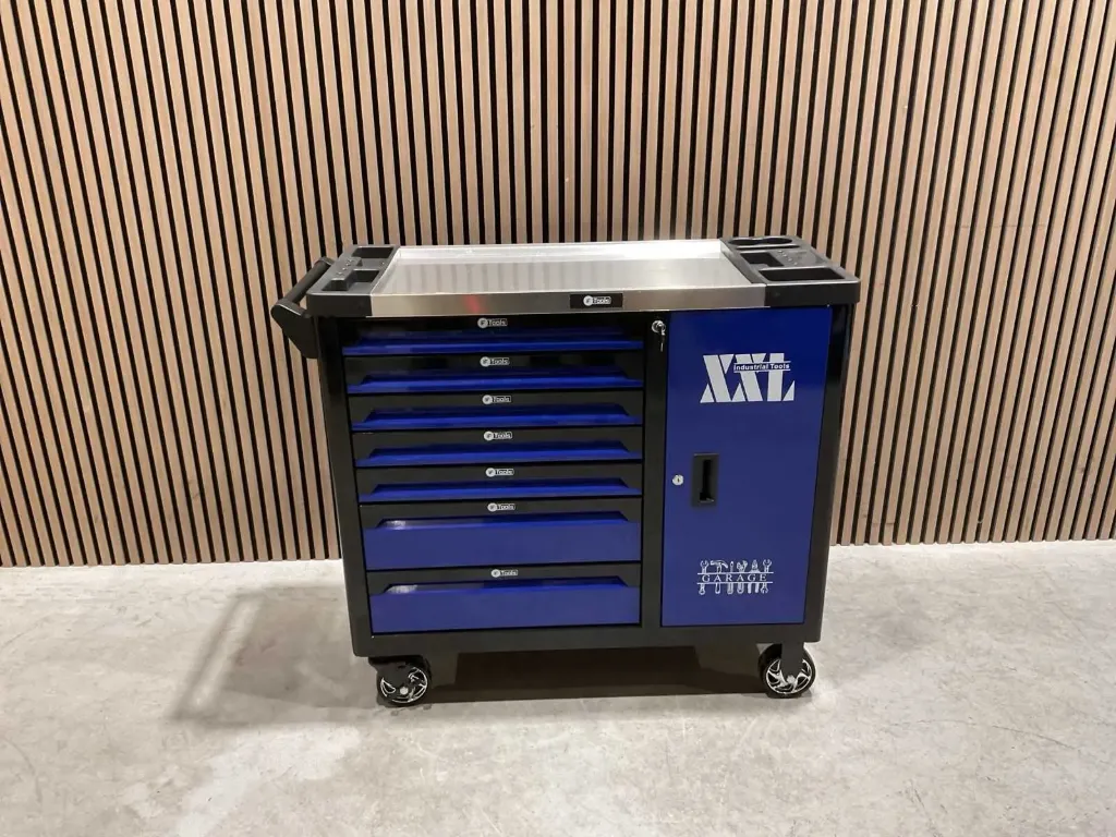 Gereedschapswagen 7 lades gevuld 1 deur met momentsleutel | FT7L7G1DBL | Blauw | FTools