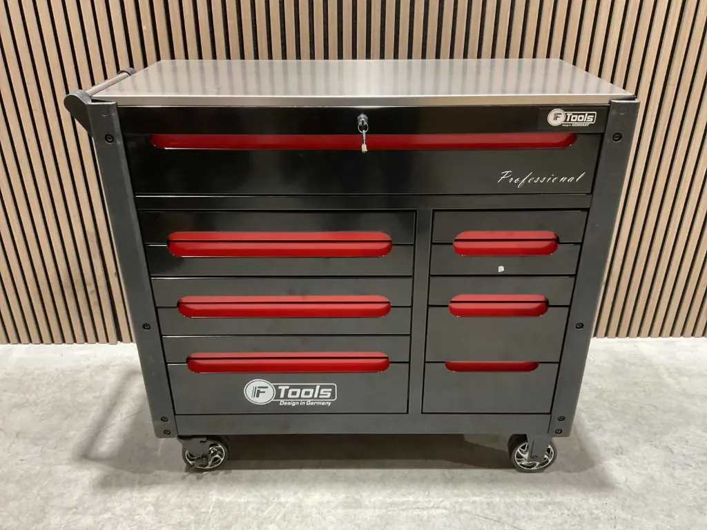 Gereedschapswagen 12 Lades 10 gevuld | FT12L10GZWRD | Zwart/Rood | FTools