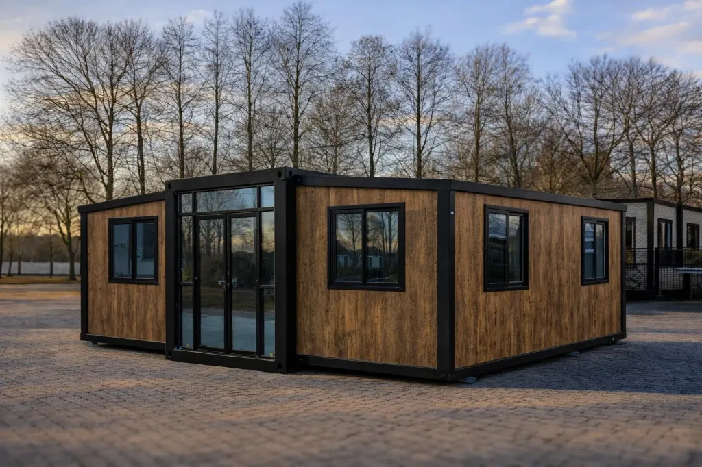 rhino house 20ft 36,5m² Zwart frame | 20F36MBFDBW | Donker Bruin |