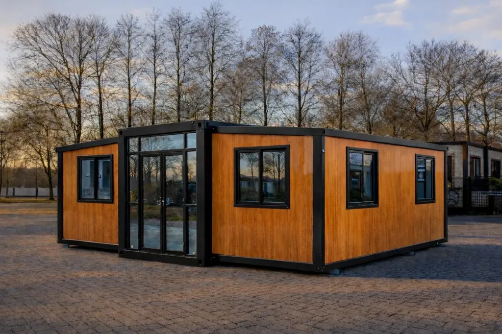 Tiny house 20Ft 36,5m² Black frame | 20F36MBFWCW | Wood Color | Runto