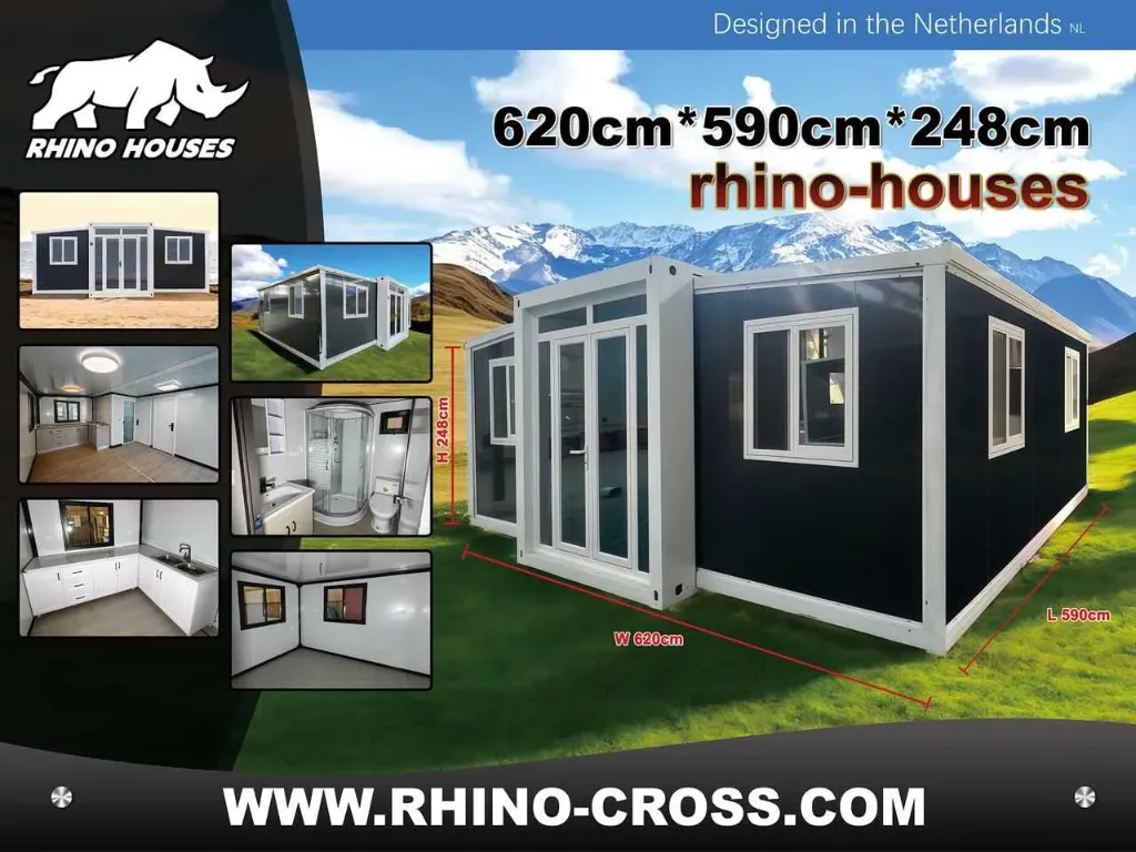 Tiny house 20Ft 36,5m² Wit frame | 20F36MWFDGW | Dark Gray |