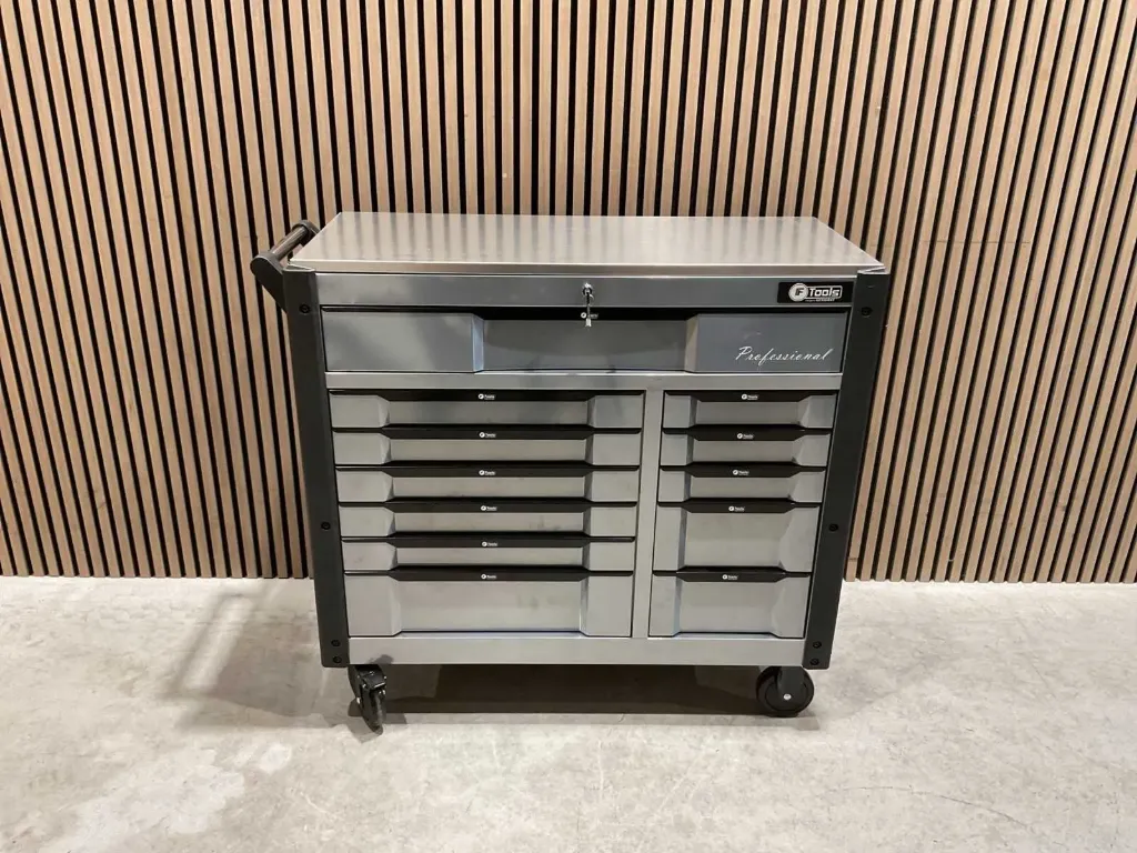 Gereedschapswagen 12 Lades 10 gevuld | FT12L10GGRZW | Grijs/Zwart | FTools
