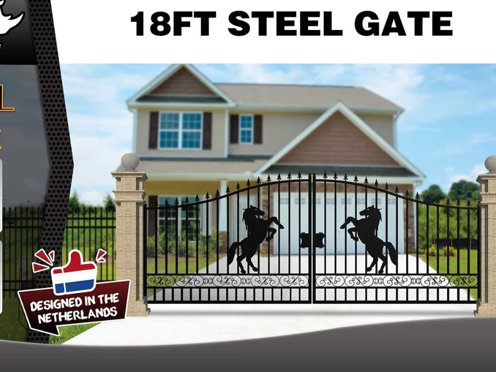 Toegangspoort Hek Paard 18FT 547cm | 18FT547PAZW | Zwart | Rhino-Cross-Gates