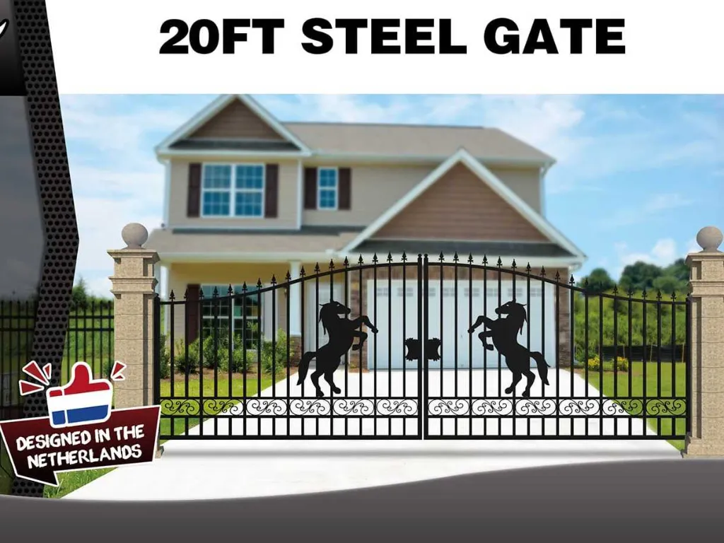 Toegangspoort Hek Paard 20ft 596CM | RCG596 | Zwart | Rhino-Cross-Gates