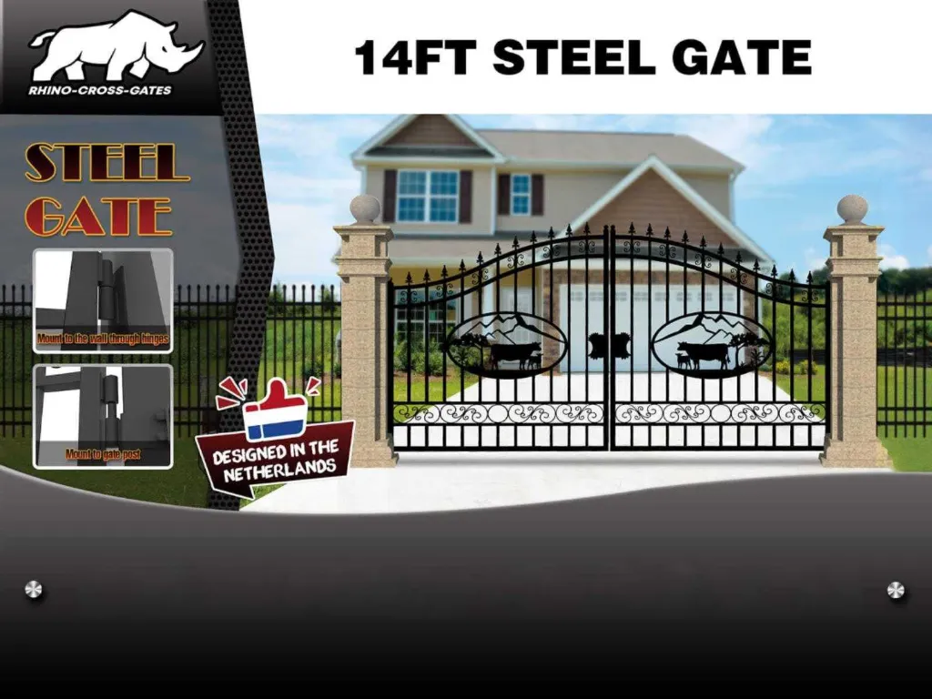 Toegangspoort Hek Koe 14ft 433cm | 14FT433KOZW | Zwart | Rhino-Cross-Gates