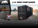 Mini container met deur en raam | 14ft | Zwart | Rhino-Cross-Containers