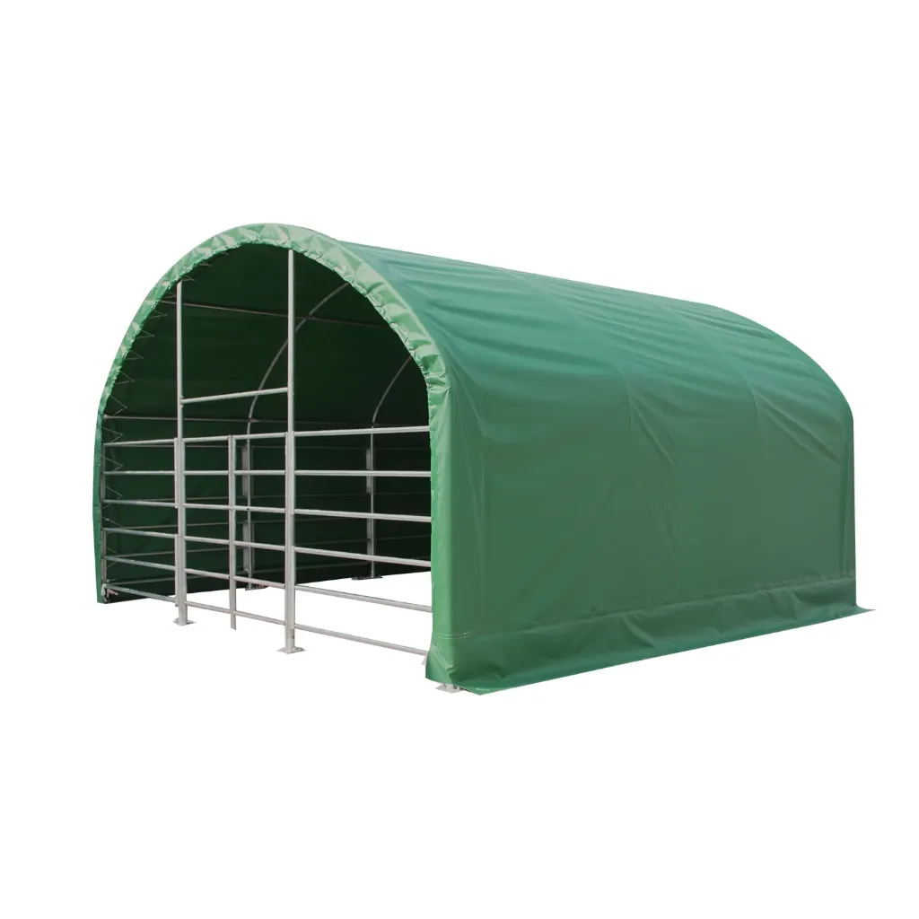 Dierenverblijf | 6 meter Cattle tent 6x6x3,7 m | Groen | Rhino-Cross-Shelters