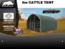 Dierenverblijf | 6 meter Cattle tent 6x6x3,7 m | Wit | Rhino-Cross-Shelters