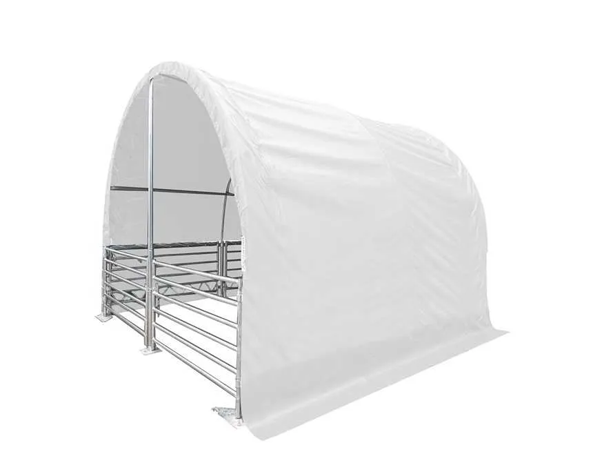 Dierenverblijf | 4 Meter Cattle tent 4x4x3,15 meter | Wit | Rhino-Cross-Shelter