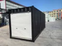 Zeecontainer met roldeur 14ft | Zwart | Rhino-Cross-Containers