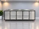Werkbank 18 lades 2 deuren | 10ft-18D-2B-01C | RVS | Rhino-Cross-Workbench