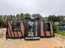 Mobiele woonunit / Tiny house 36,5 m2 2 | slaapkamers, badkamer en keuken | Bruine lat | Rhino Houses