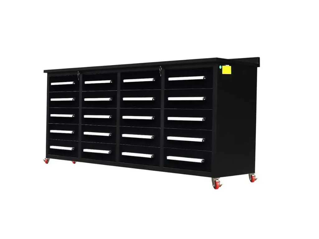 Gereedschapskast 20 lades | 7ft-20D-01C | Zwart | Rhino-Cross-Workbench