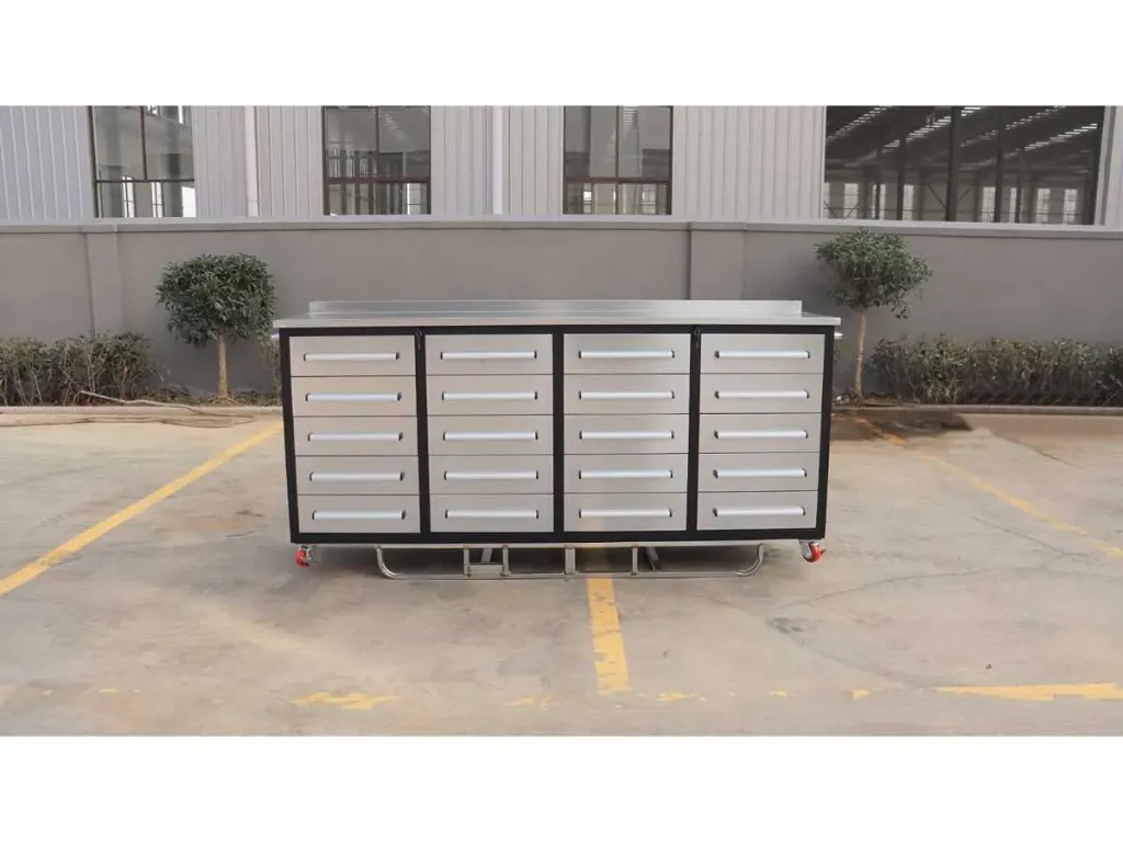 Werkbank 10 lades 2 deuren | 7ft-10D-2-01C | RVS | Rhino-Cross-Workbench