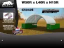 Opslagtent/Opslagshelter tussen 2 containers 12x15,25x4,5 m | C5040S | Wit | Rhino-Cross-Shelter
