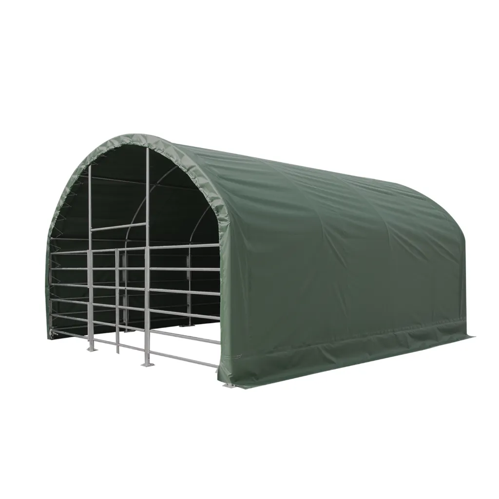 Dierenverblijf | 8 meter Cattle tent 8x8x4 m | Leger Groen | Rhino-Cross-Shelters