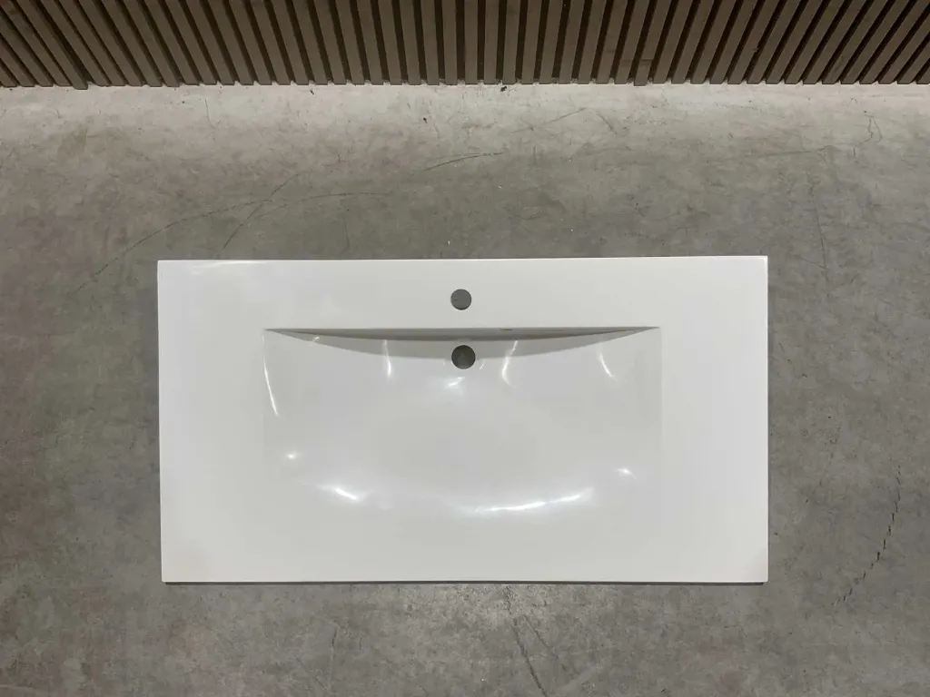Wasbak 100cm Plan Polybeton 1 vasque blanc | 816345 | Wit | Allibert