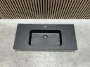 Wasbak 101 cm plan polybeton 1v | 827781 | Mat Zwart | Allibert