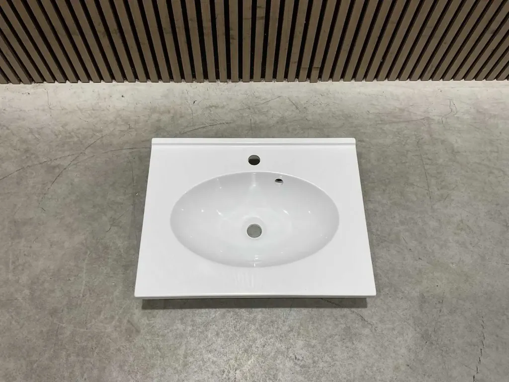 wasbak 60cm plan Polybeton 1 vasque blanc | 816701 | Wit | Allibert