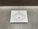 wasbak 60cm plan Polybeton 1 vasque blanc | 816701 | Wit | Allibert