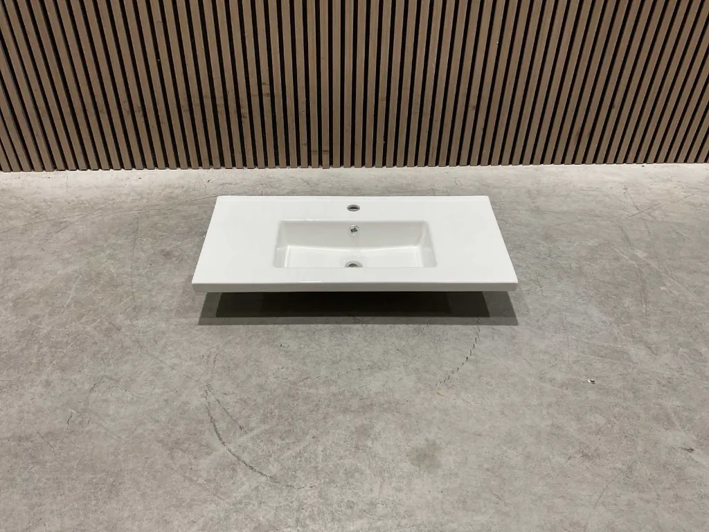 Wasbak 80 cm Plan ceram fit 1v blanc | 820486 | Wit | Allibert