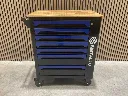 Gereedschapswagen | XXL META-7HS6G-Wood Roof | Zwart/Blauw/Hout | Metallo